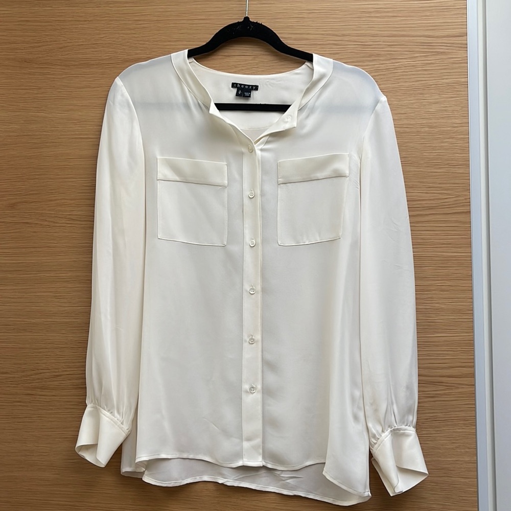 Theory Silk Button Up Shirt